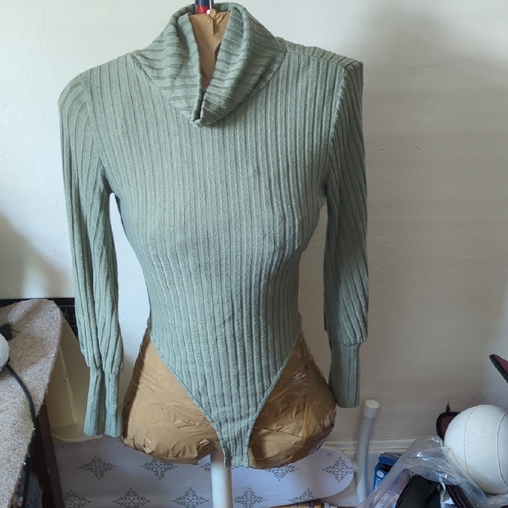 Green Bodysuit Sweater